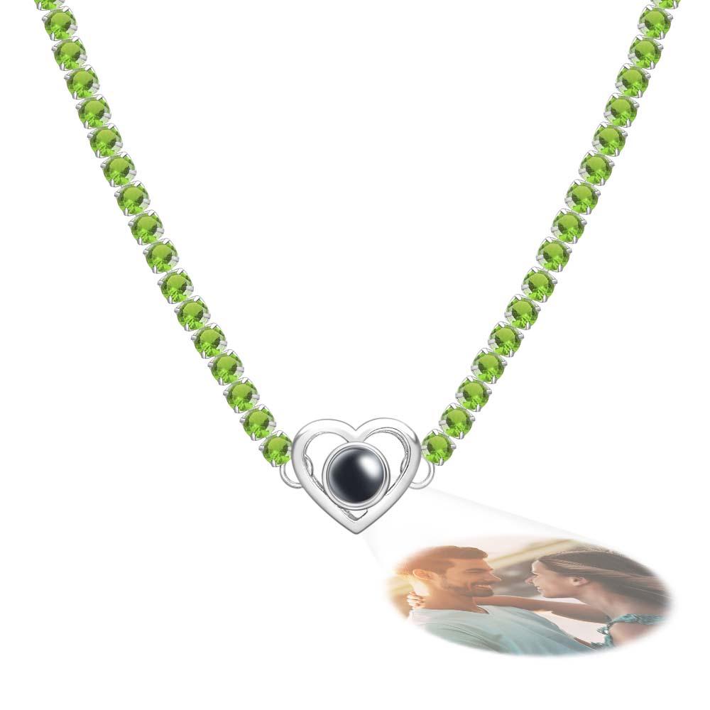 Custom Projection Necklace Tennis Chain Heart Gift for Her