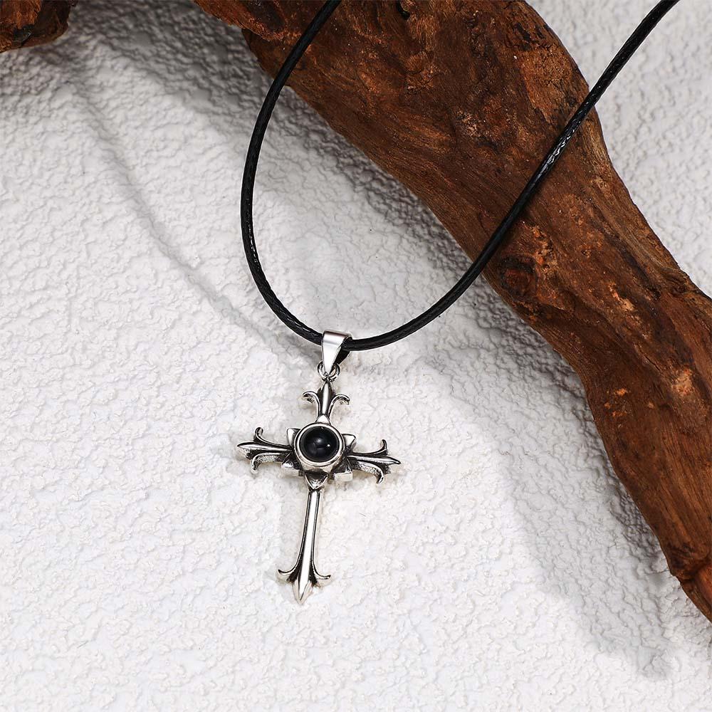 Custom Projection Necklace Vintage Cross Gift for Men