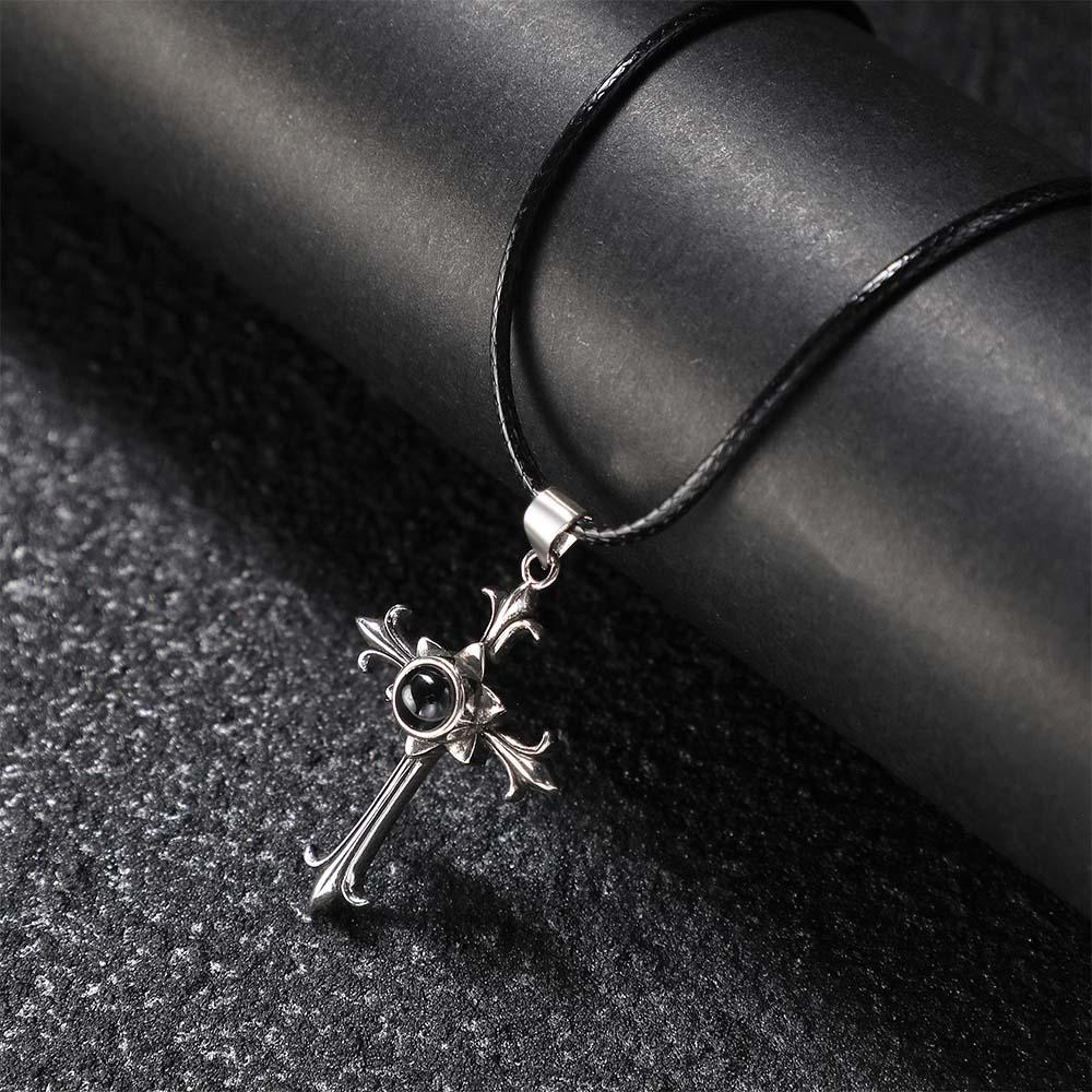 Custom Projection Necklace Vintage Cross Gift for Men