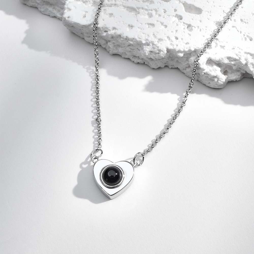 Custom Photo Neckalce I LOVE YOU Projection Heart Gift for Her