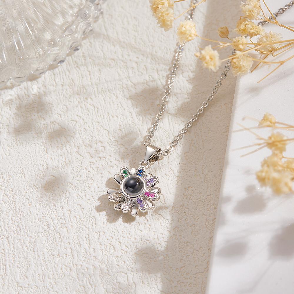 Custom Projection Necklace Colorful Daisy Beautiful Gift