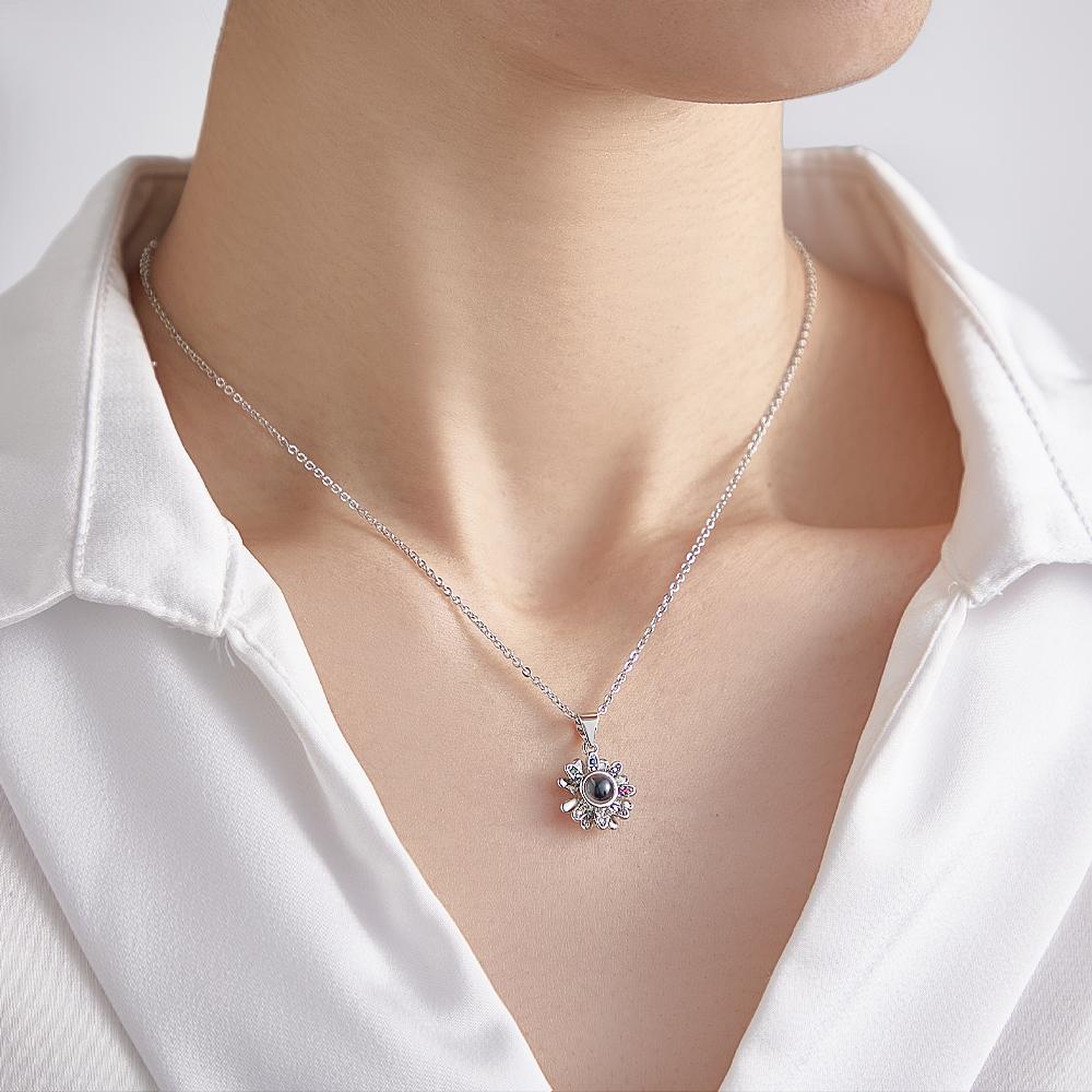 Custom Projection Necklace Colorful Daisy Beautiful Gift