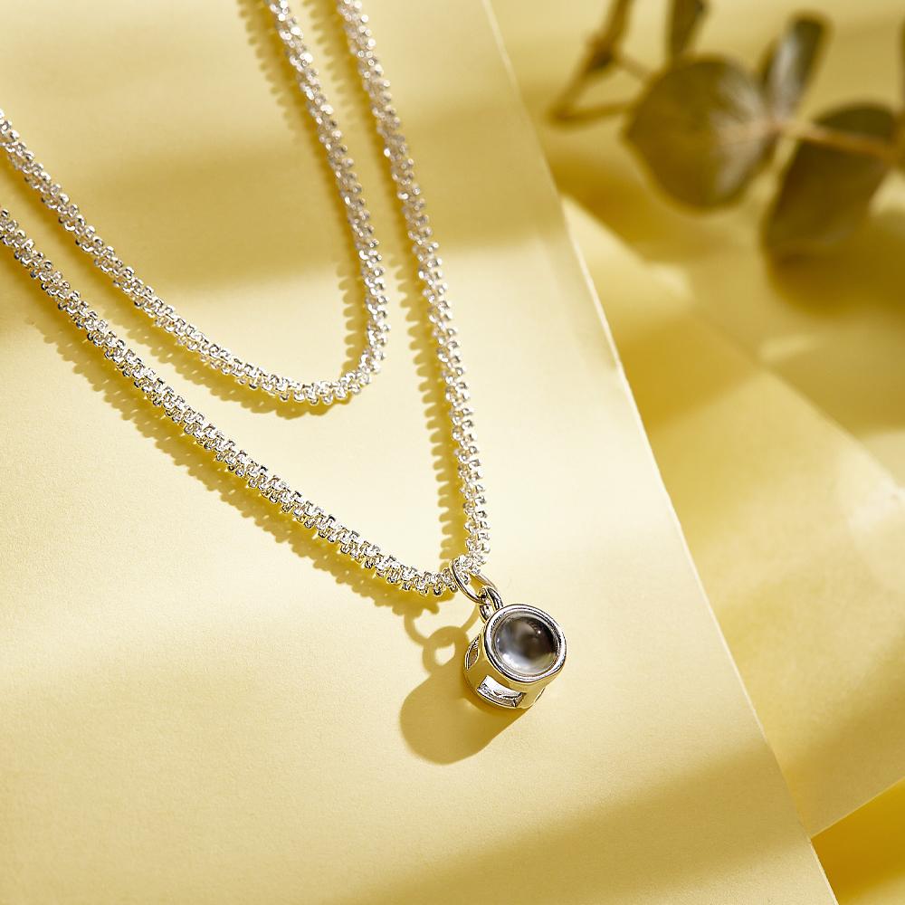 Custom Projection Necklace Double Layer Cauliflower Chain Beautiful Gift
