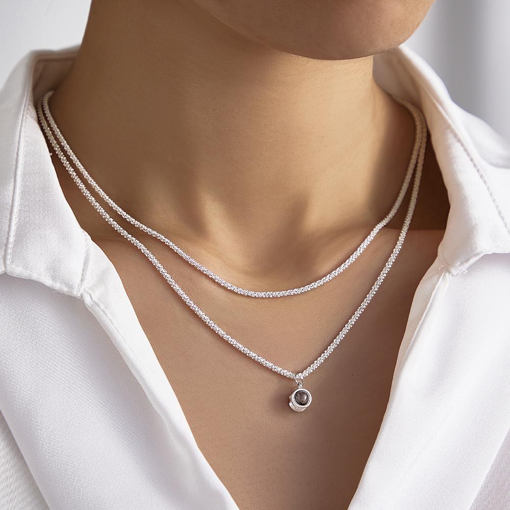 Custom Projection Necklace Double Layer Cauliflower Chain Beautiful Gift