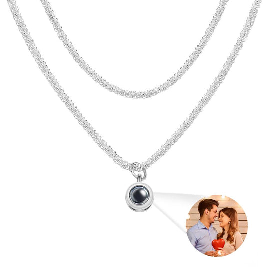 Custom Projection Necklace Double Layer Cauliflower Chain Beautiful Gift