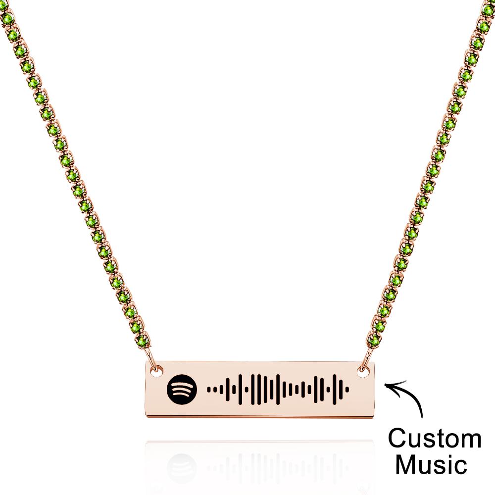 Scannable Spotify Code Bar Necklace Tennis Chain Fashion Gift