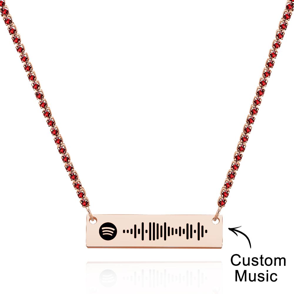 Scannable Spotify Code Bar Necklace Tennis Chain Fashion Gift