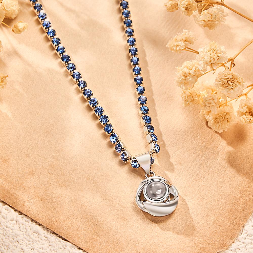 Custom Projection Necklace Romantic Rose Tennis Chain Couple Gift