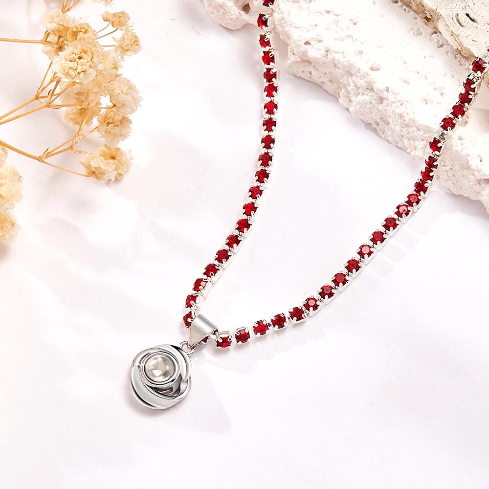Custom Projection Necklace Romantic Rose Tennis Chain Couple Gift