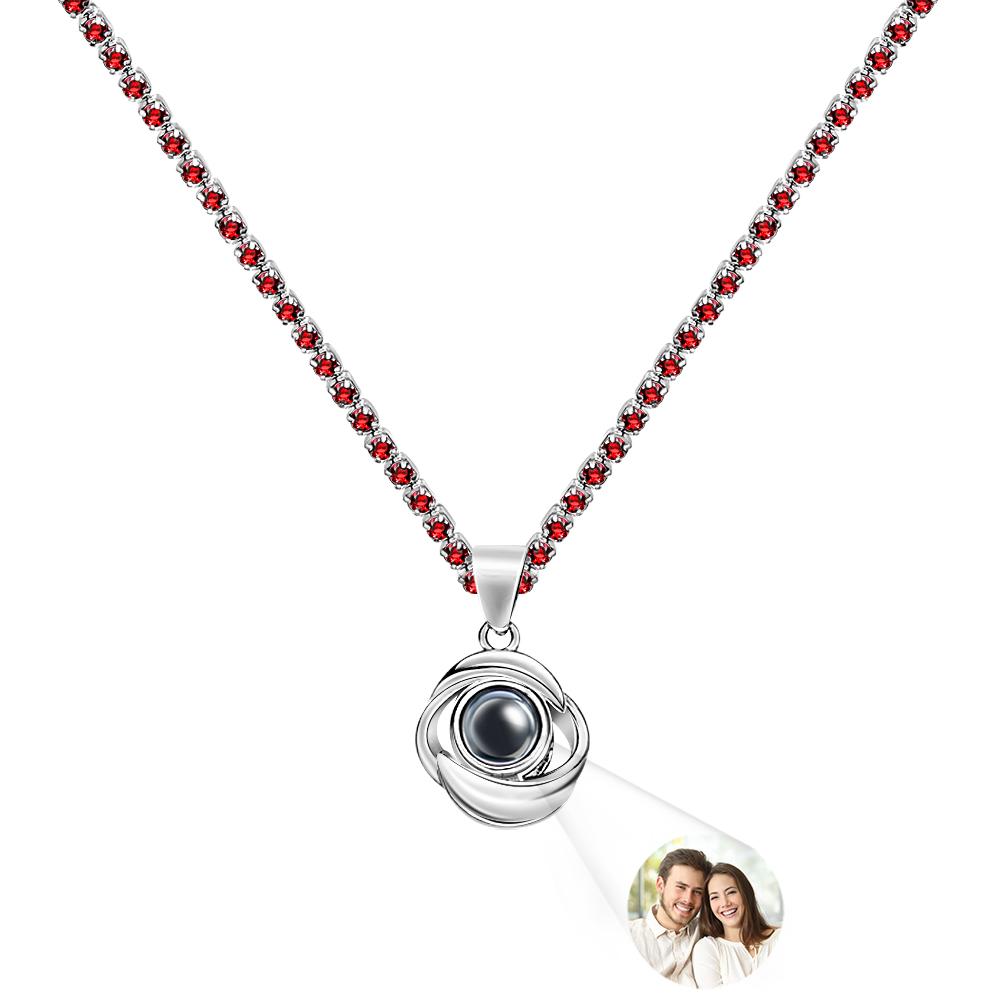 Custom Projection Necklace Romantic Rose Tennis Chain Couple Gift