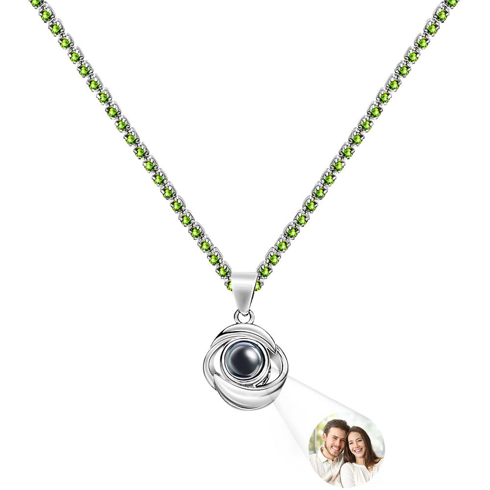 Custom Projection Necklace Romantic Rose Tennis Chain Couple Gift