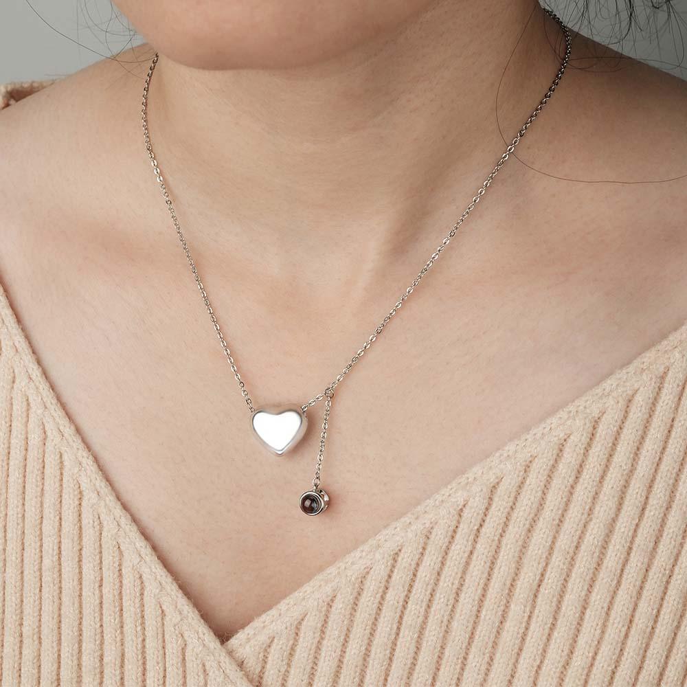 Custom Projection Necklace Heart Pendant Fashion Gift for Her