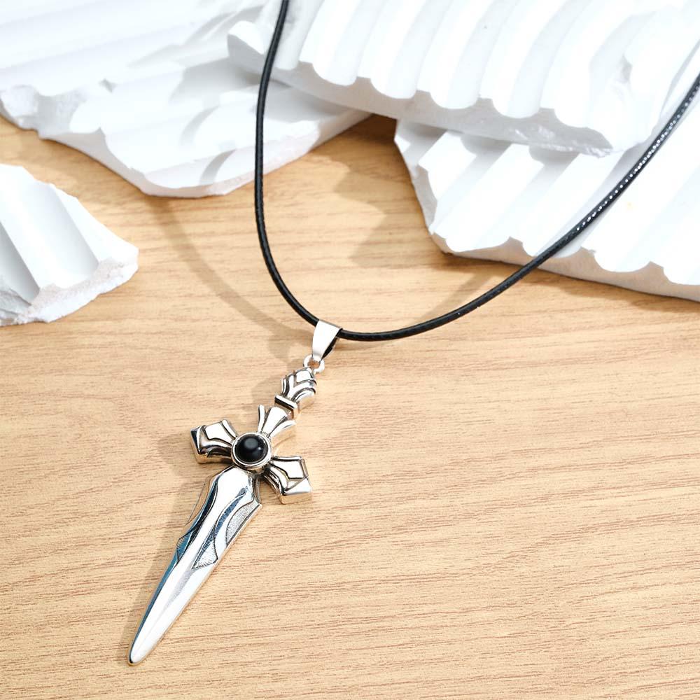 Custom Name Necklace Cool Sword Fashion Gift for Men
