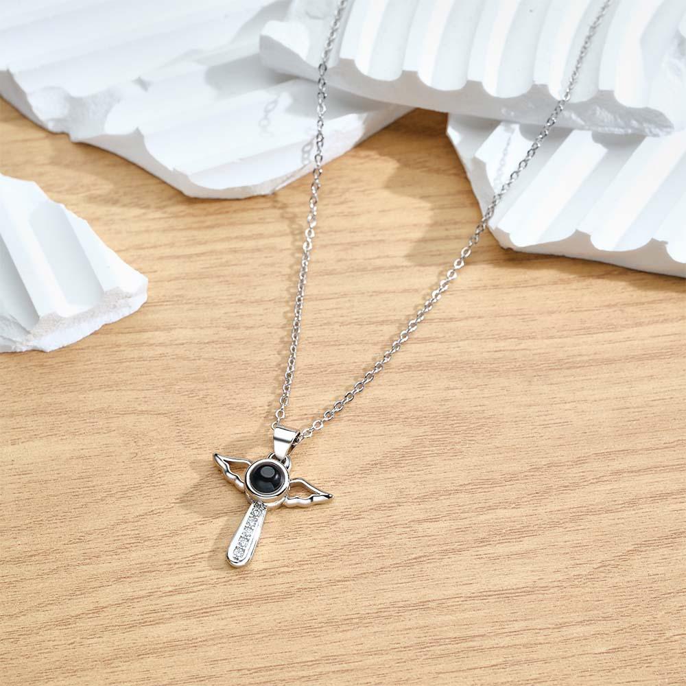 Custom Projection Necklace Angel Wings Romantic Gift for Her