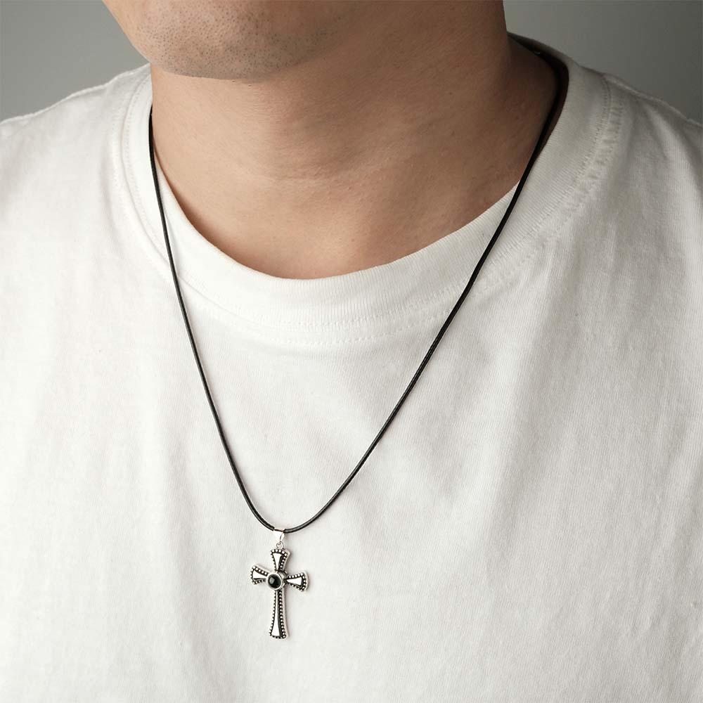 Custom Projection Necklace vintage cross Men Gift