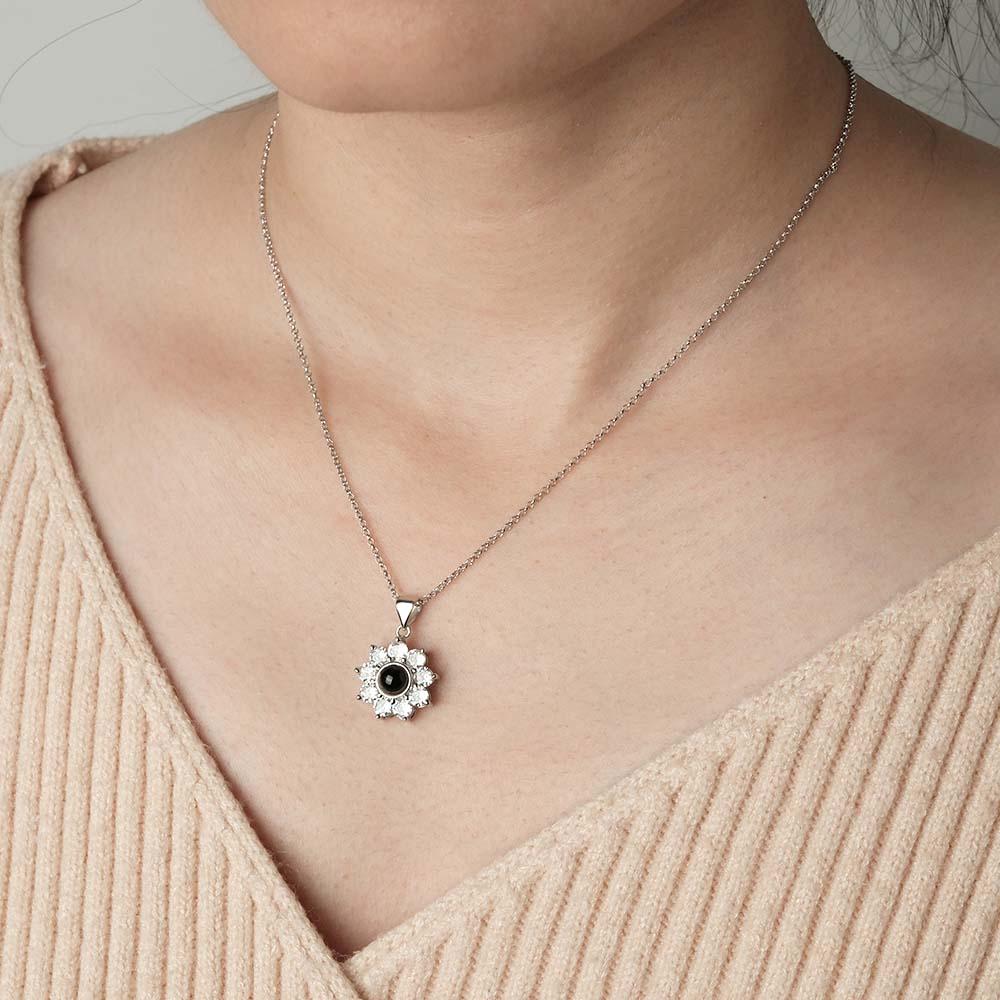 Custom Projection Necklace Sun Flower Romantic Gift