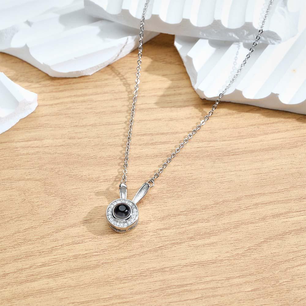 Custom Projection Necklace Rabbit Simple Gift for Her