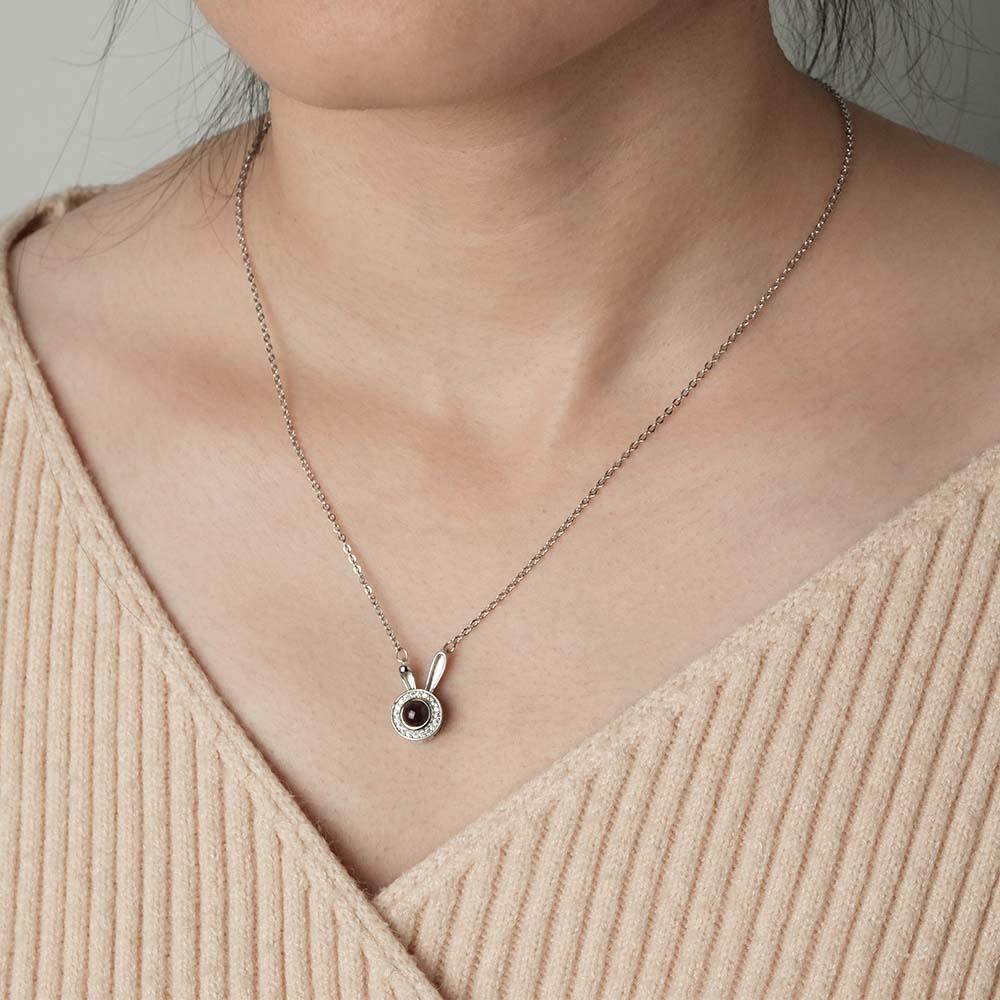 Custom Projection Necklace Rabbit Simple Gift for Her
