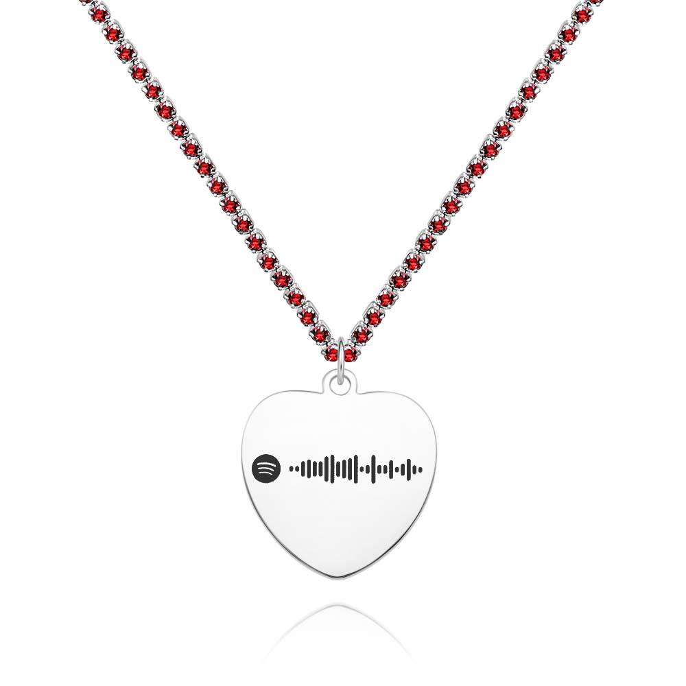 Custom Spotify Code Necklace Tennis Chain Engraved Necklace Gifts For Couple's