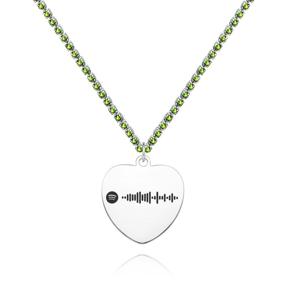 Custom Spotify Code Necklace Tennis Chain Engraved Necklace Gifts For Couple's