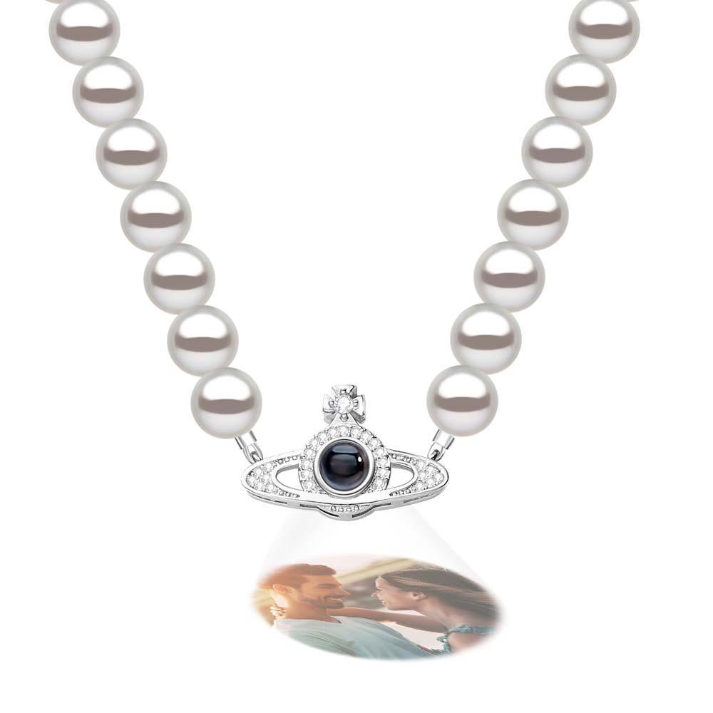Custom Projection Necklace Planet Pearl Chain Fashion Gift