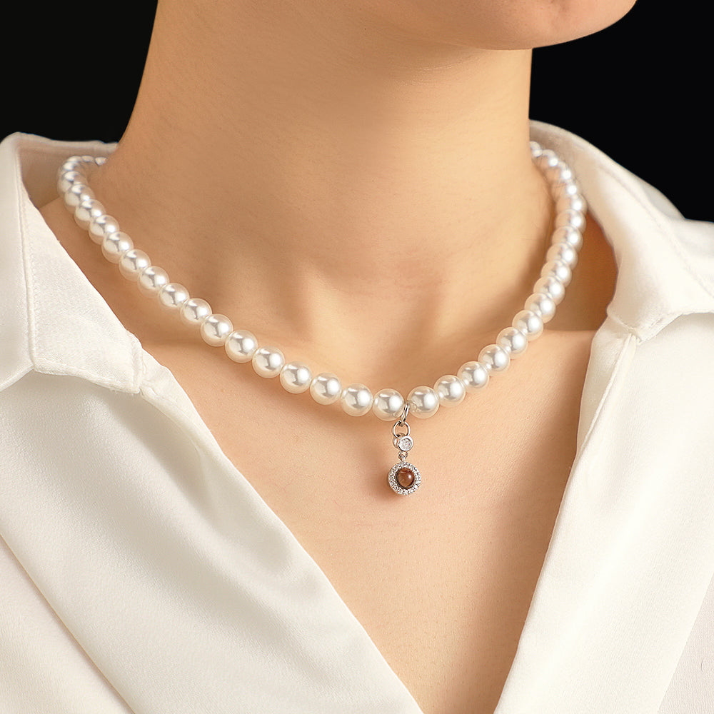 Custom Projection Necklace Romantic Pearl Swing Gift