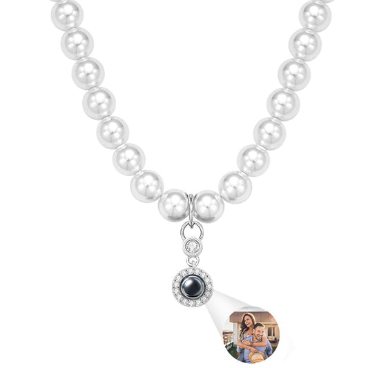 Custom Projection Necklace Romantic Pearl Swing Gift