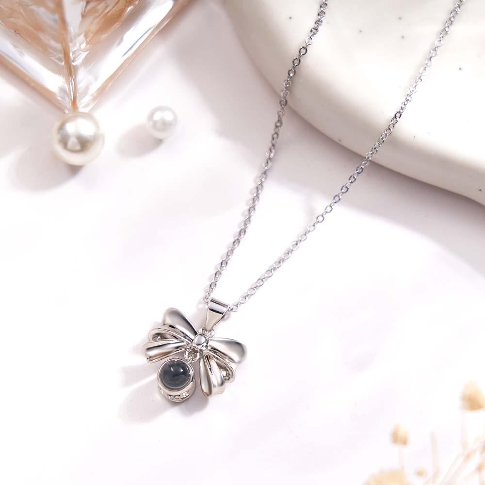 Custom Projection Necklace Sweet Bow Girl Gift