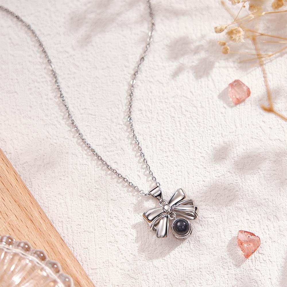 Custom Projection Necklace Sweet Bow Girl Gift