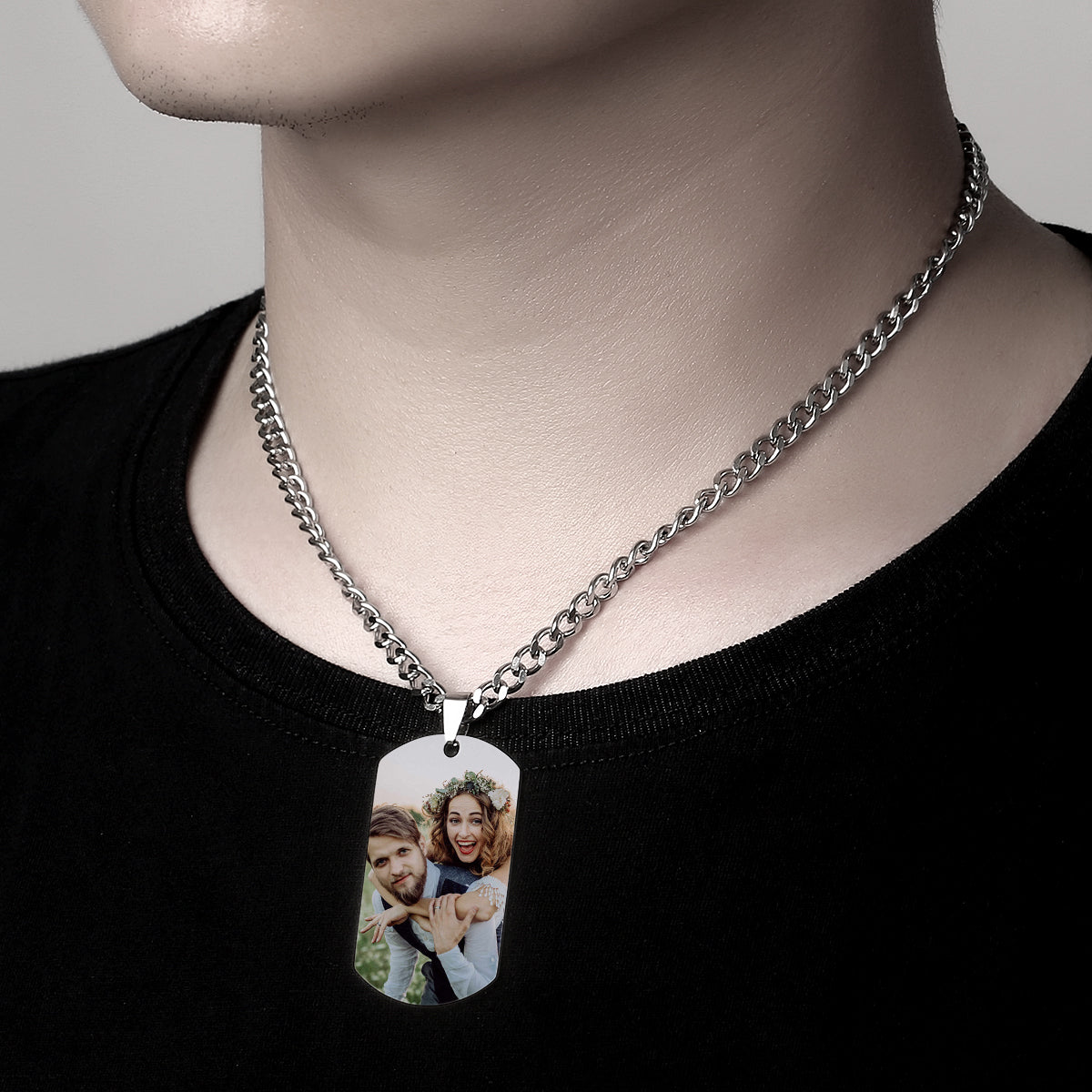 Personalized Moon Phase Photo Necklace Chic Chain Necklace Gifts For Lovers