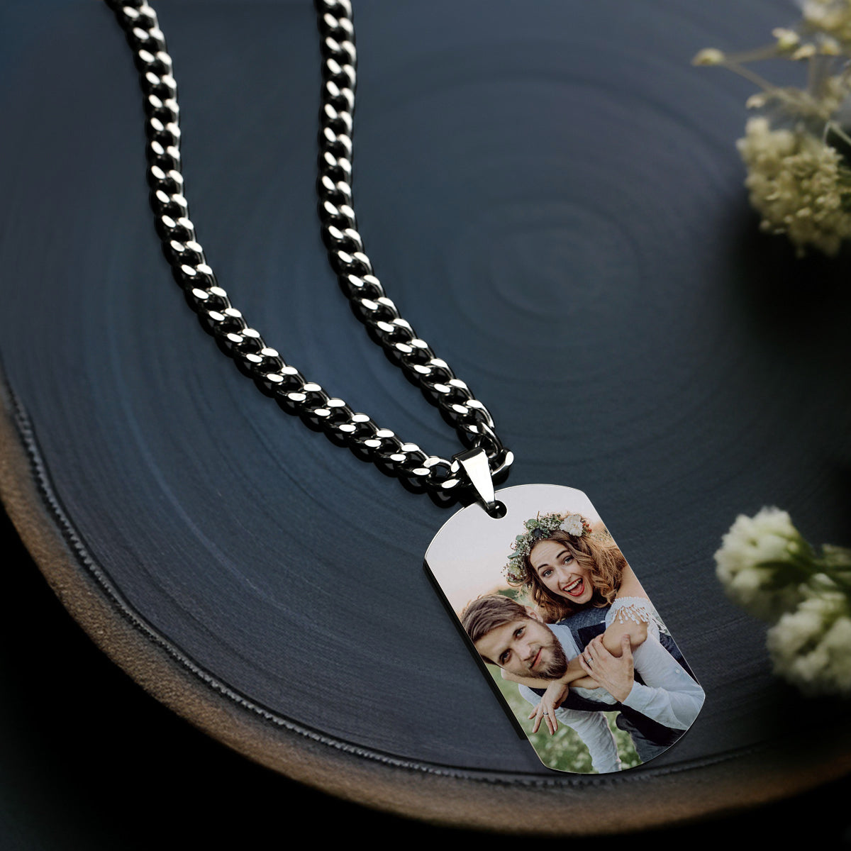 Personalized Moon Phase Photo Necklace Chic Chain Necklace Gifts For Lovers