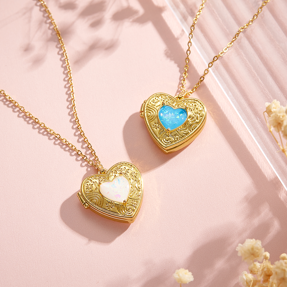 Custom Photo Openable Necklace Trendsetting Love Heart Box Pendant For Women