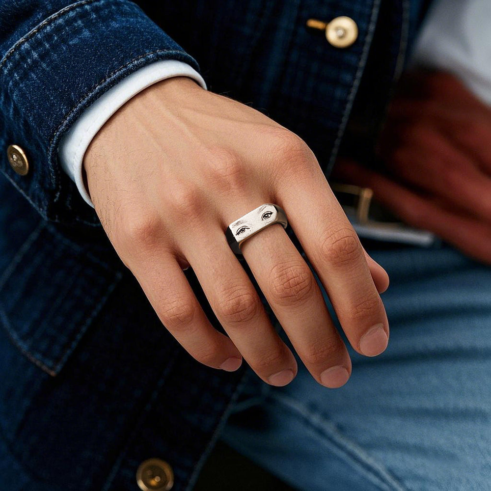 Eyes Engraved Ring Custom Engraved Ring Gift Unique Gift