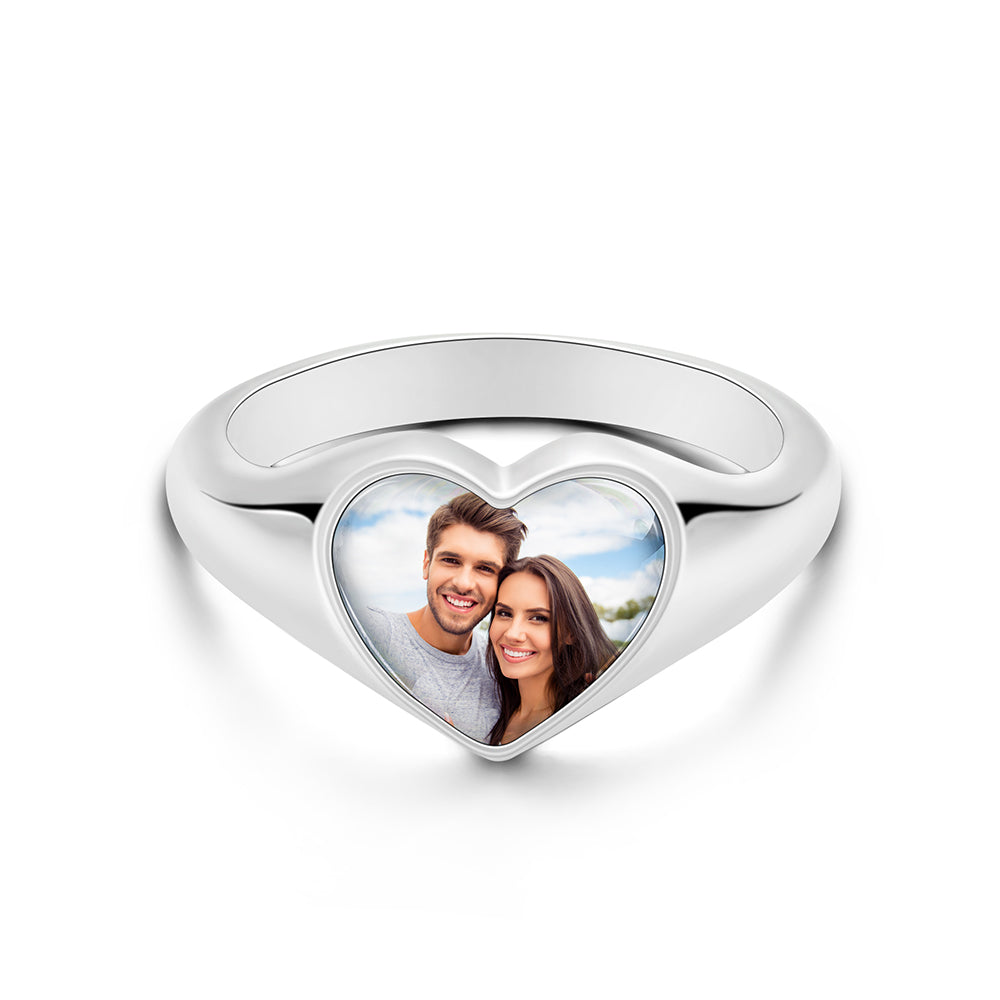 Heart-shaped Photo Ring personalized Women's Jewelry Mother's Day Gifts