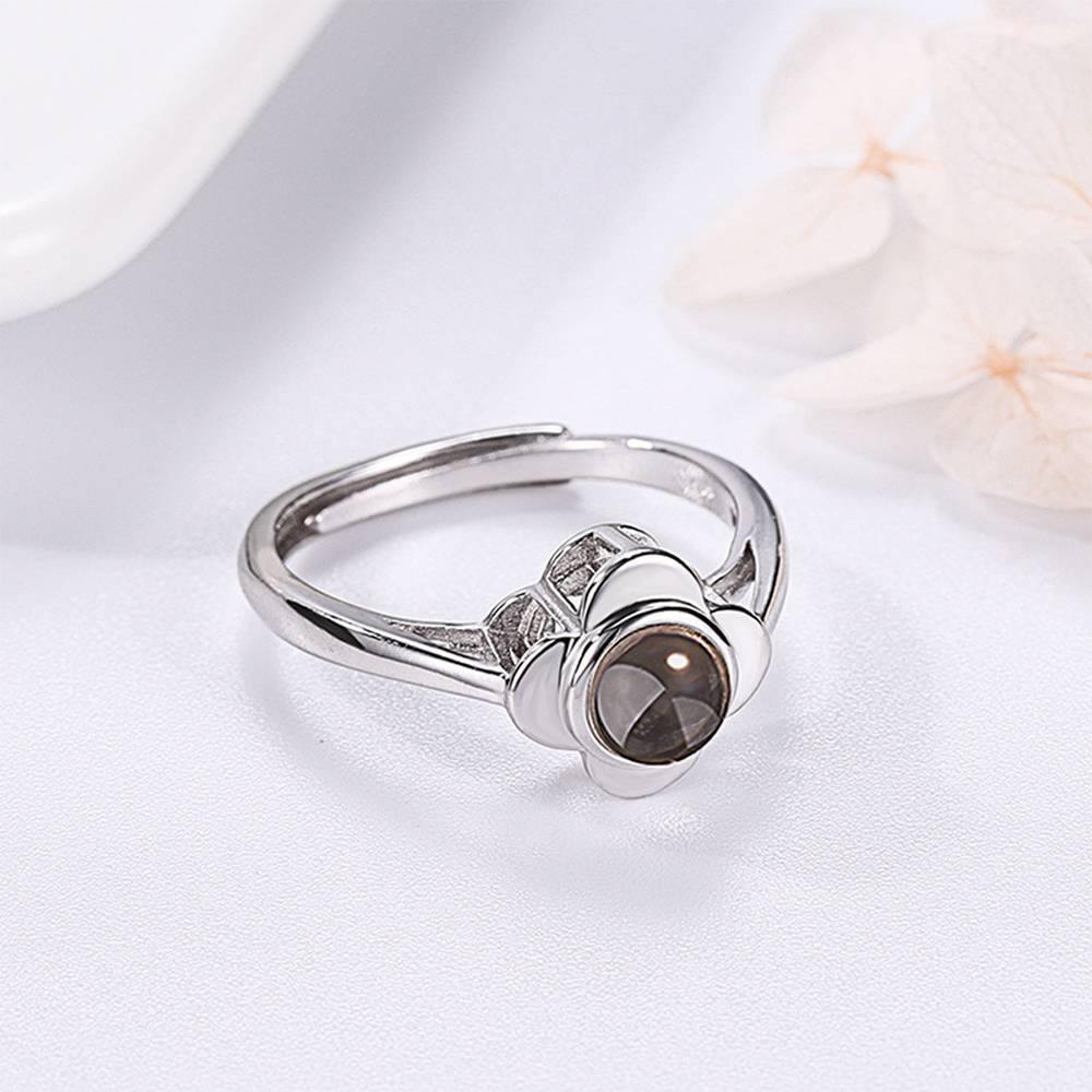 I Love You Ring Projection Engraved Ring in 100 Languages, Unique Gift Silver