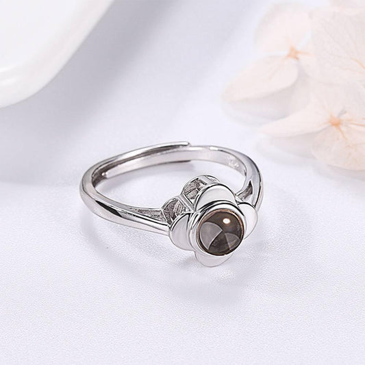 I Love You Ring Projection Engraved Ring in 100 Languages, Unique Gift Silver