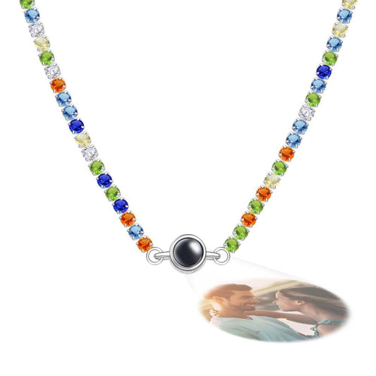 Custom Photo Projection Necklace Fashion Tennis Chain Gift