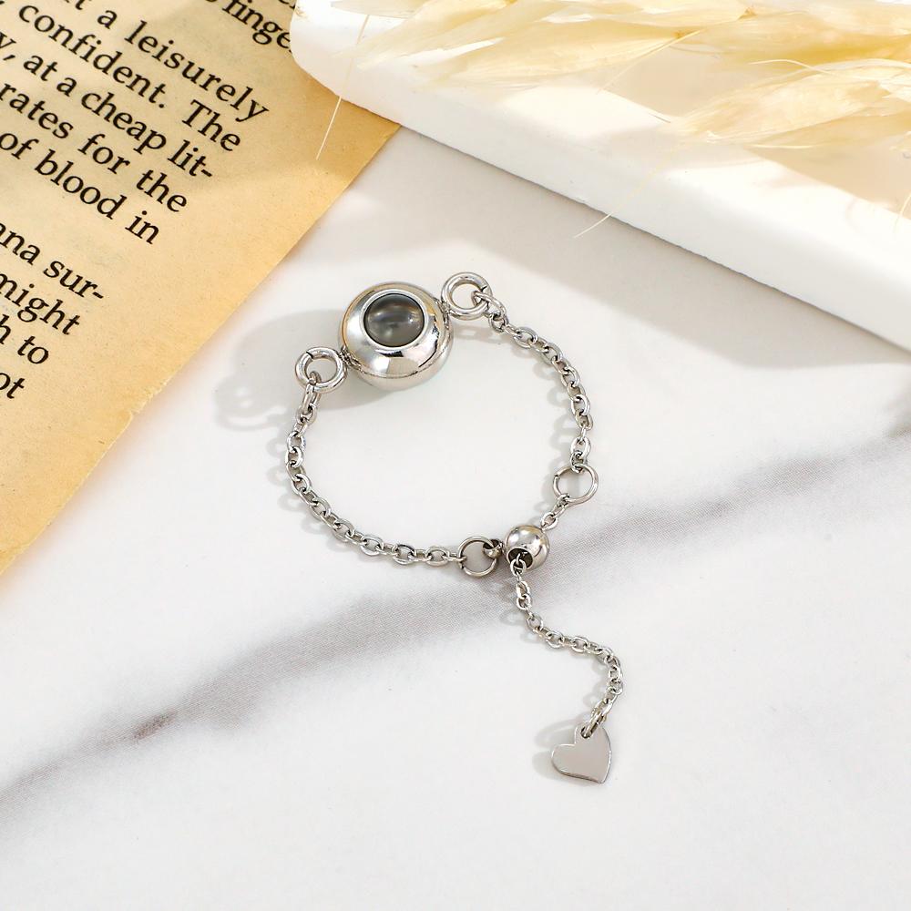 Custom Photo Projection Ring Trendy Best Friend Gift