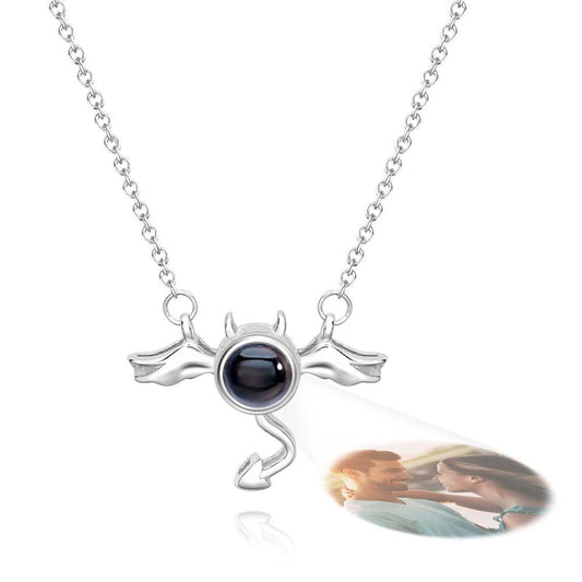 Custom Projection Necklace Demon Wing Gift for Her