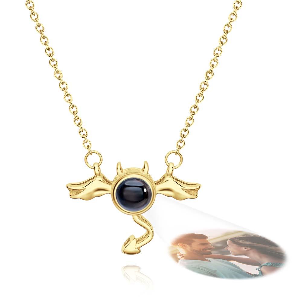 Custom Projection Necklace Demon Wing Gift for Her