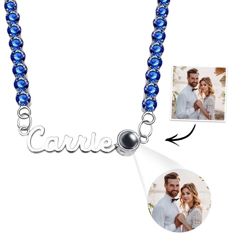 Custom Name Projection Necklace Tennis Chain Simple Gift