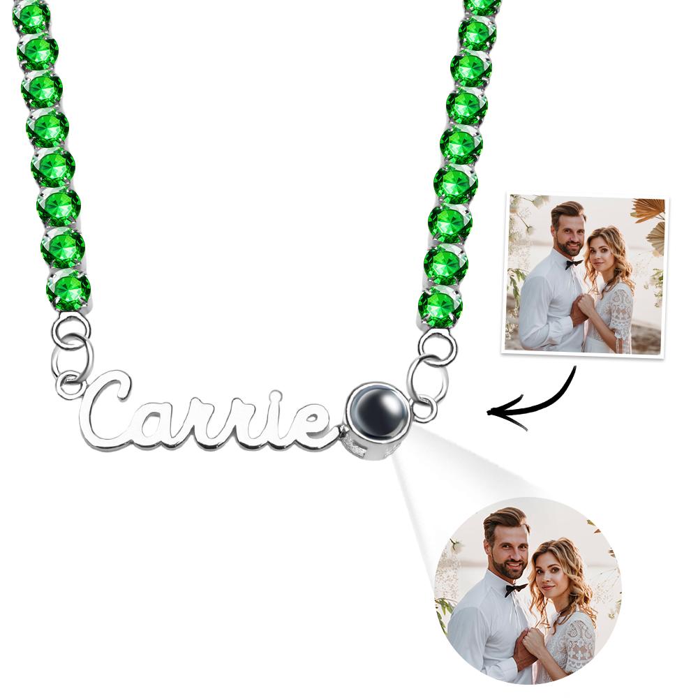 Custom Name Projection Necklace Tennis Chain Simple Gift