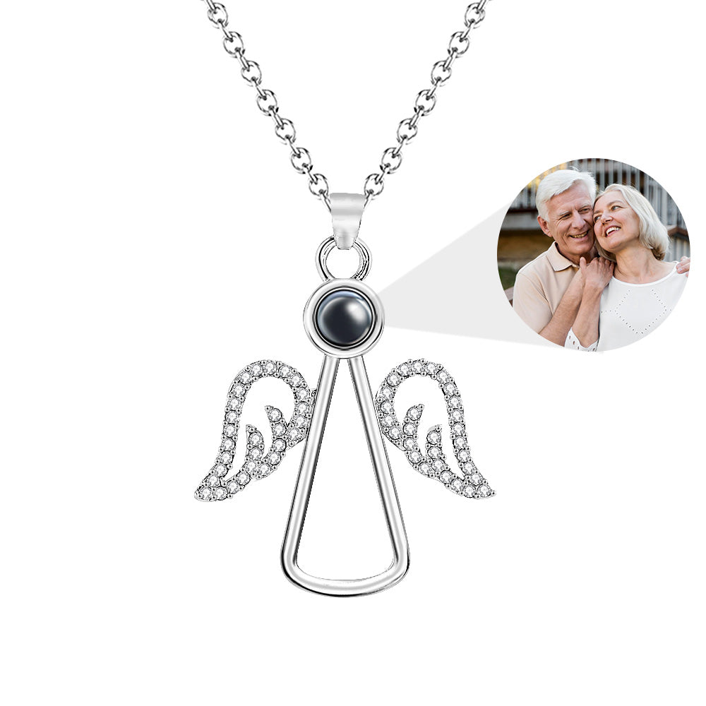 Angel Photo Necklace Personalized Projection Necklace Christmas Gifts
