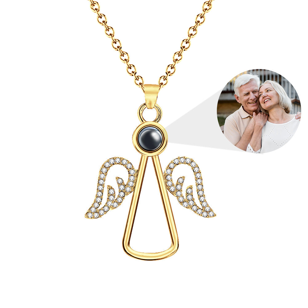 Angel Photo Necklace Personalized Projection Necklace Christmas Gifts