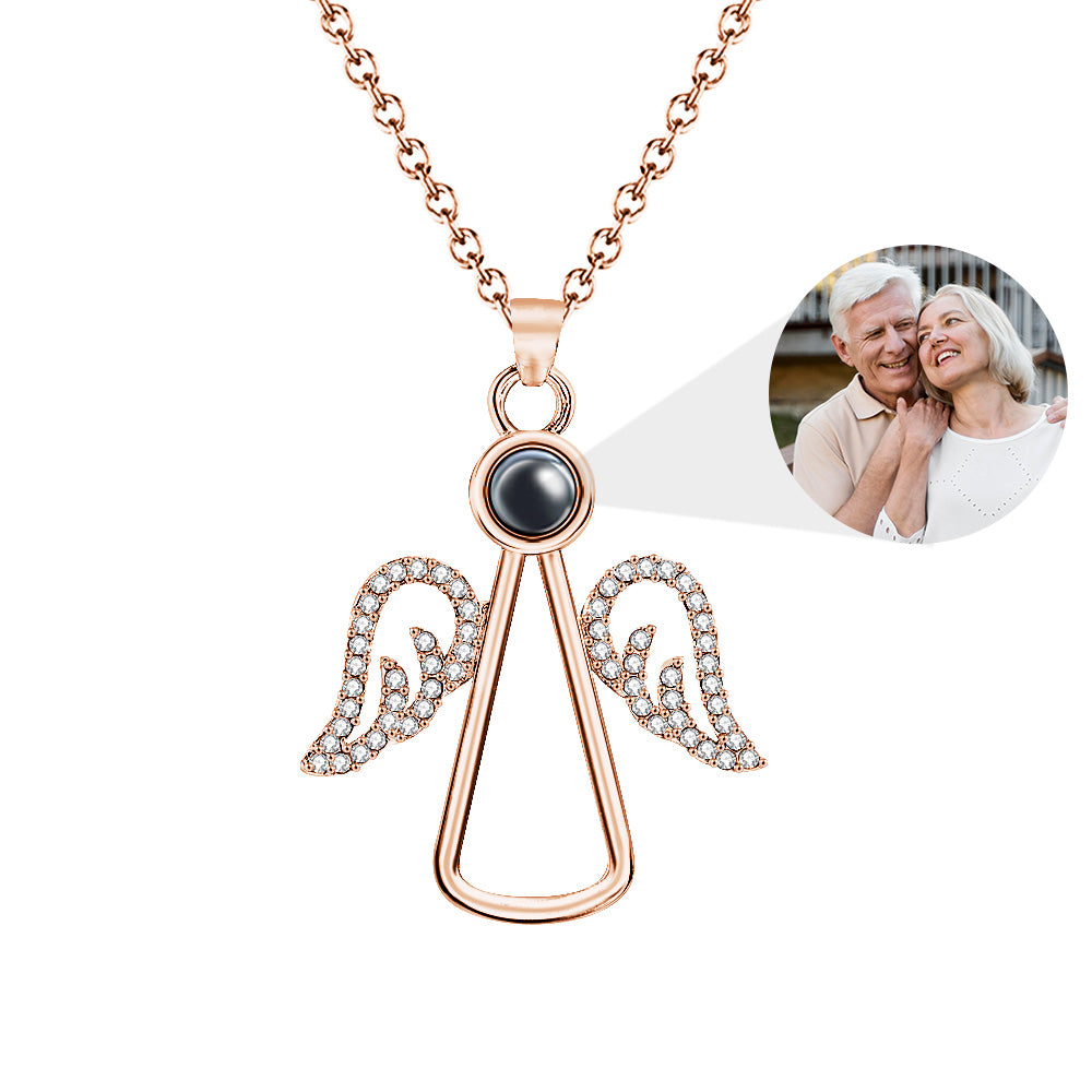 Angel Photo Necklace Personalized Projection Necklace Christmas Gifts