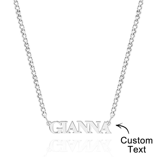Custom Slanted Minimalist Name Necklace Dainty Couple Gift