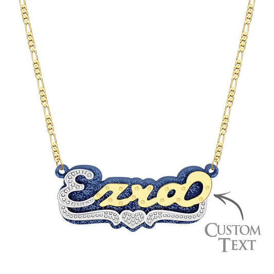 Custom Name  Hip Hop Necklace Colorful Bling Metal Acrylic Wear Decoration For Men