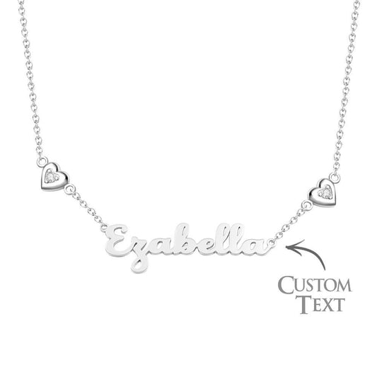 Personalized Name Necklace Elegant Double Hearts Pendant Gifts For Women