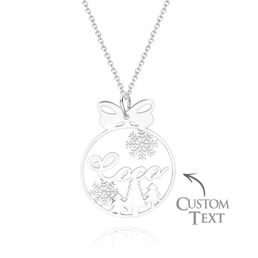 Custom Christmas Tree Name Necklace Gift for Her