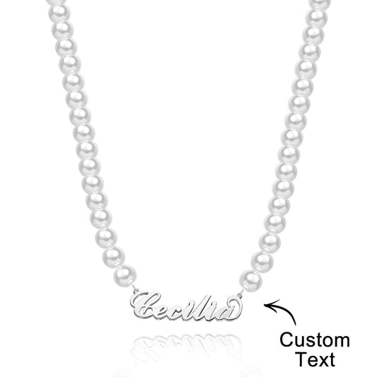 Custom Name Necklace Pearl Classic Romantic Gift